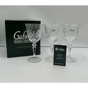 Galway ORANMORE Red Wine Irish Crystal Glasses Set of 3